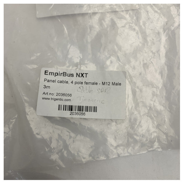 EmpireBus NXT 2036056 Marine-Grade 3m Durable Weather-Resistant Cable with 4-Pin Female to M12 Male Connector power cable