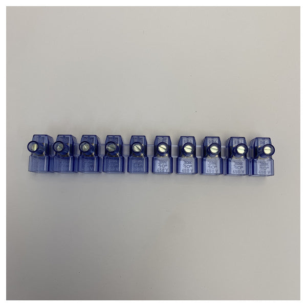 10 mm 10-napainen sähköinen riviliitinliitosnauha, sininen 