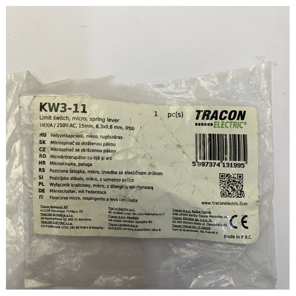 Tracon KW3-11 Mikro Anahtar - Deniz Sistemleri için Elektrik Kontrol Anahtarı 