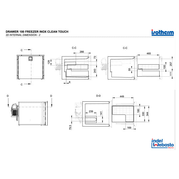 Isotherm DR100 100L Drawer Refrigerator Inox 12/24V Custom - D100DNLCP12111
