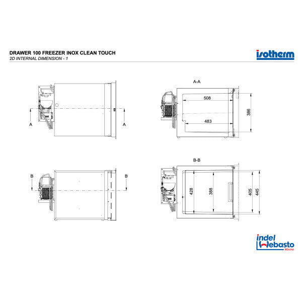 Isotherm DR100 100L skuffefryser med specialpanel 12/24V - D100DNLCP13111 