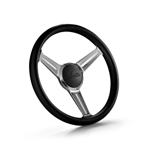 ISOTTA Cesca 3-spoke stainless steel steering wheel black - 350 mm
