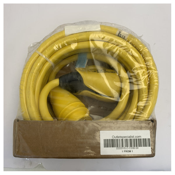 Marinco cable de alimentación marítima de 30 amperios y 50 pies para toma de puerto - CS30-50 