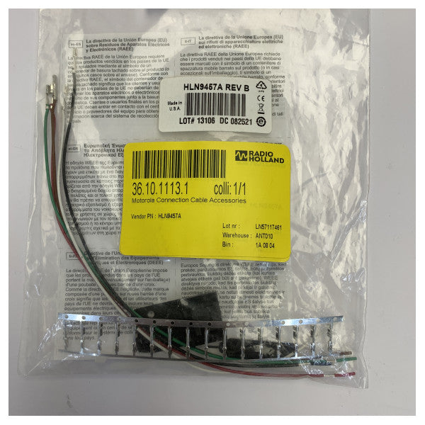 Kit de conector de acessórios de 16 pinos Motorola HLN9457A para rádios GM300 e Maxtrac 