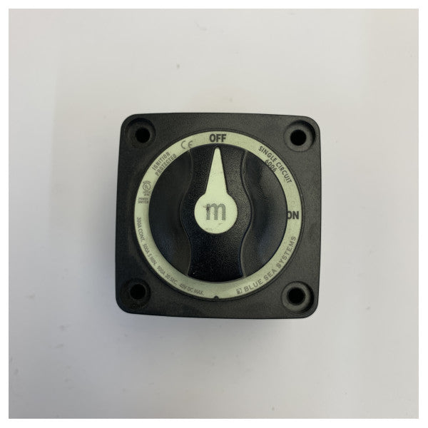 Blue Sea 6006200 m-Series Mini Battery Switch ON/OFF - Brilla en la oscuridad 