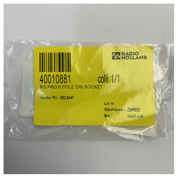 RS PRO 6 Pole DIN Socket Electrical Connector - 0121 06 