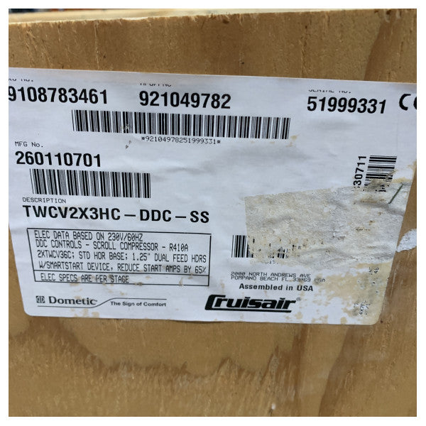 Cruisair 72,000 BTU Marine Air Conditioning System 230V 60Hz - TWCV2X3HC-DDC-S 