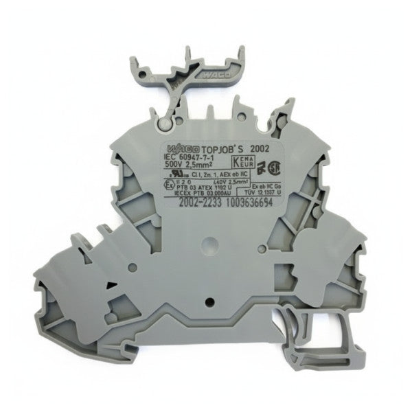 Wago 2002-2233 TOPJOB S Double-Deck Terminal Block - 2-Conductor Gray