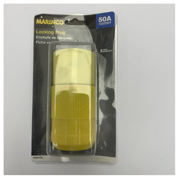 Marinco 6365CRN Conector Elétrico Marítimo - Ficha de Bloqueio 50 A 125/250 V 