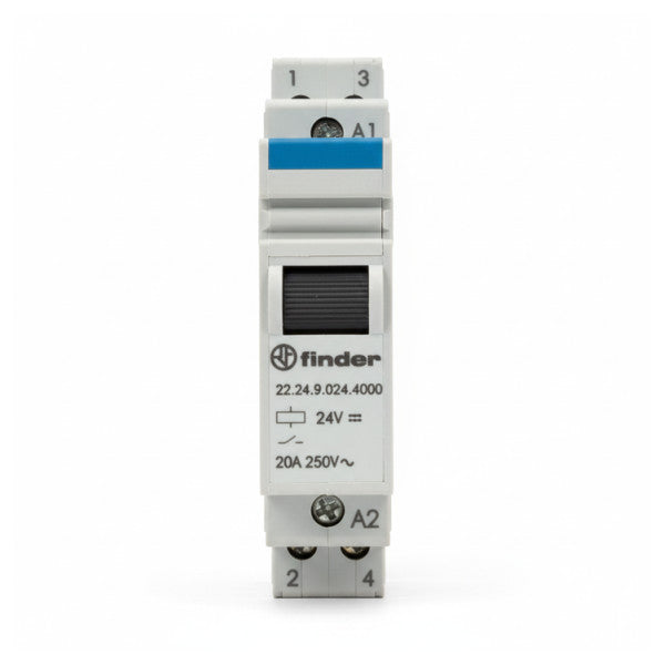 Finder 22.24.9.024.4000 Installation Relay 24V DC 20A - Marine Grade Contactor 