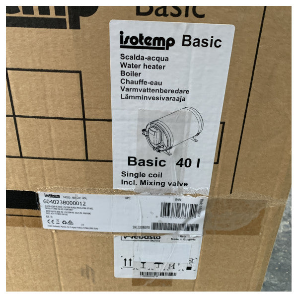 Isotherm Isotemp 40L marine vandvarmer 115V 750W rustfrit stål blandeventil 