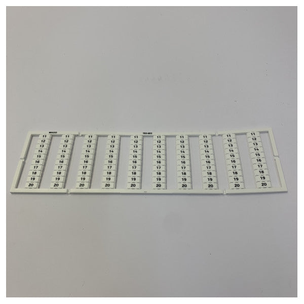 Wago 793-603 WMB Marking Card for Terminal Blocks - 11-20 Marking 