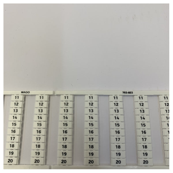 Wago 793-603 WMB Marking Card for Terminal Blocks - 11-20 Marking 