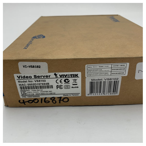 Vivotek VS8102 Yhden kanavan videokooderi analogisesta IP-valvontaintegraatiosta 