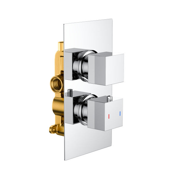 Wentworth Cube Square twin single termostaattinen suihkusekoitin kromi - 066483