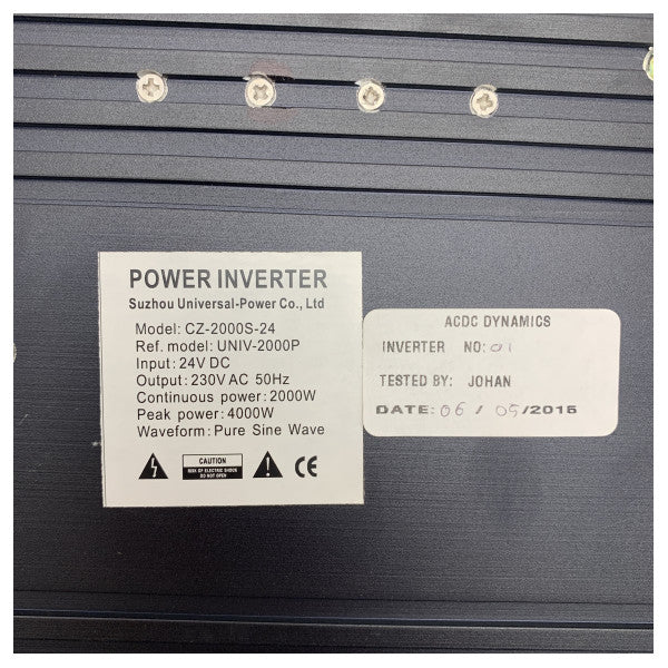 Billion Power AC/DC 2000W Pure Sine Wave Inverter 24V to 230V with Overheat & Short Circuit Protection - CZ-2000S