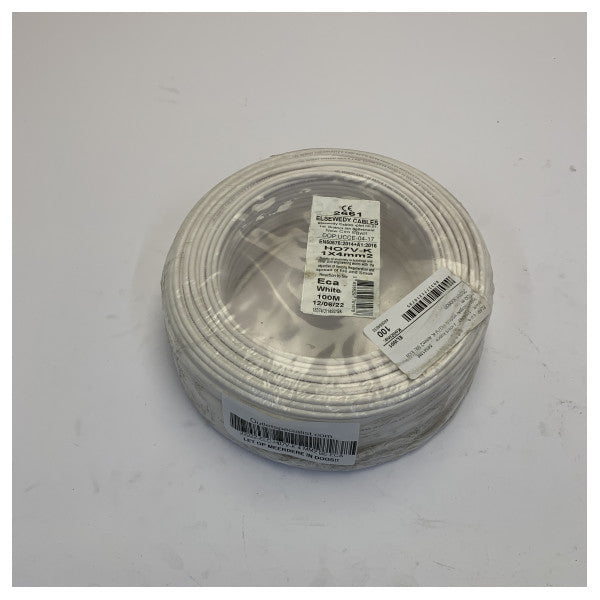 H07V-K 4mm² Εύκαμπτο Ηλεκτρικό Καλώδιο 450/750V Λευκό - Καλωδίωση Ναυτικής Ποιότητας 