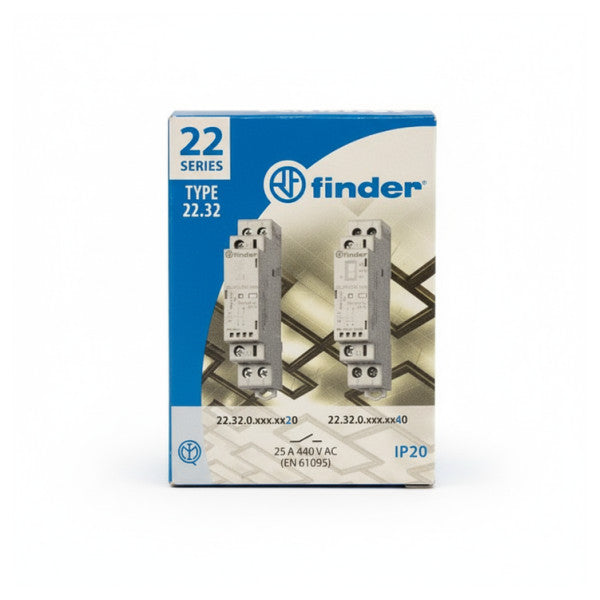 Finder 22.32.0.230.4320 modulært relé 230V AC 2-polet 25A 