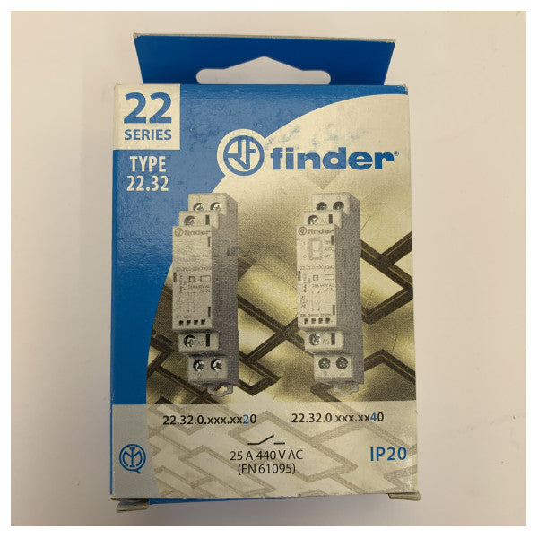 Finder 22.32.0.230.4320 modulært relé 230V AC 2-polet 25A 