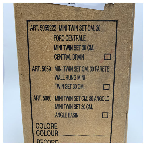 Flaminia Mini lavello doppio compatto in ceramica per imbarcazioni - Durevole bacino bianco di qualità marina con scarico centrale