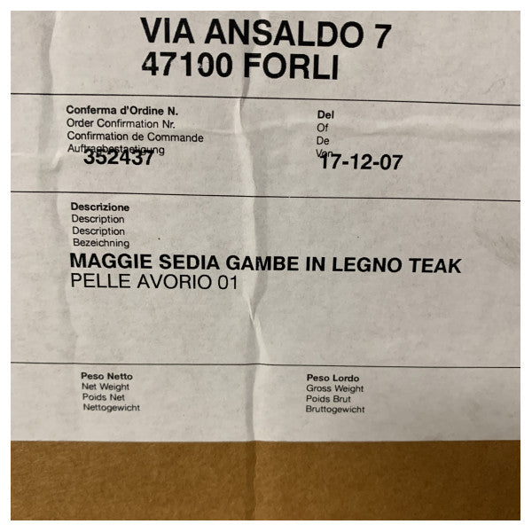 Cadeira de jantar modelo Maggie com pernas em teca - MAGSEDLEG