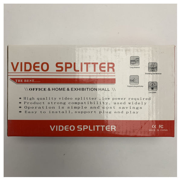 VGA Video Splitter 1 Input to 4 Outputs High Resolution 1600x1280 Display Splitter