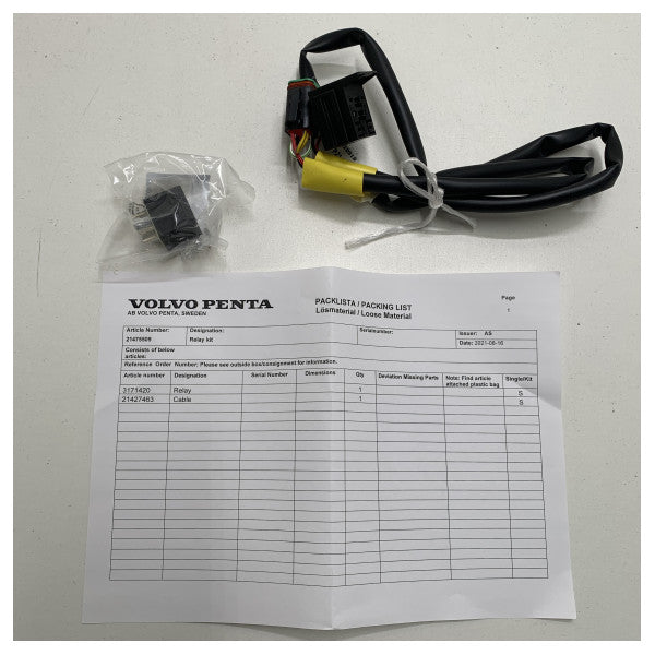 Volvo Penta 24V cable relais kit - 21475509