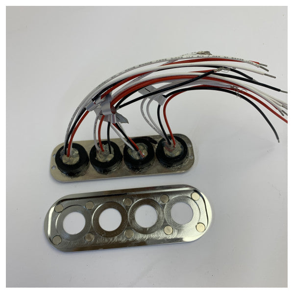 BCM Surf Plate R 4P Vertical Marine Switch Panel - Polished Chrome - 