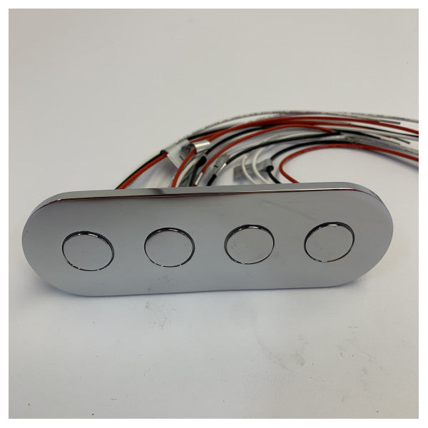 BCM Surf Plate R 4P Vertical Marine Switch Panel - Polished Chrome - 