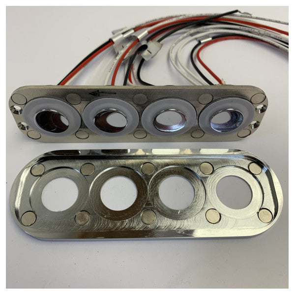 BCM Surf Plate R 4P Vertical Marine Switch Panel - Polished Chrome - 