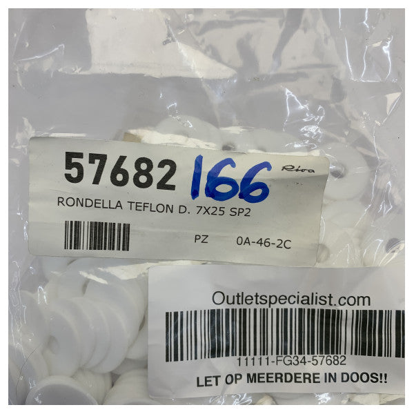 Riva Teflon-Unterlegscheibe 7x25 mm, Stärke 2 mm - 57682 