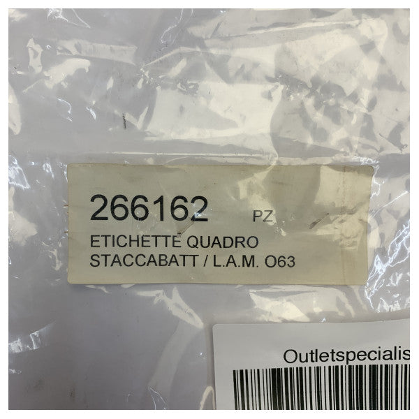 Ferretti Group Battery Disconnect & Cockpit Control Panel Labels Set - L.A.M. O6 