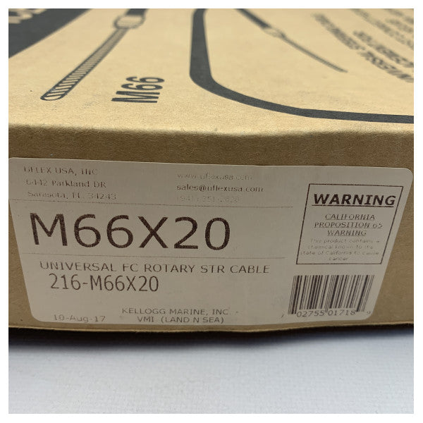 Uflex Универсален морски кормилен кабел M66 X 20ft � Издръжлива замяна от неръждаема стомана за моделите на Uflex Fast Connect, Teleflex QC и Morse Command 290 Helmet