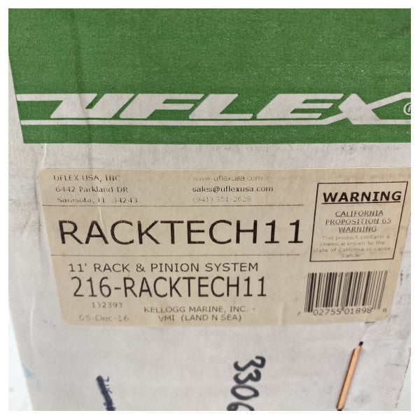 UFLEX Racktech Rack & Pinion Steering System for Power Assisted Marine Boats ��� Durable, Easy Install, Corrosion-Resistant