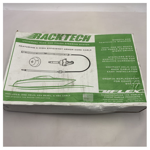 Морська рейкова система рульового троса UFLEX Racktech 19 футів з нержавіючої сталі для водних лиж та кормових приводів