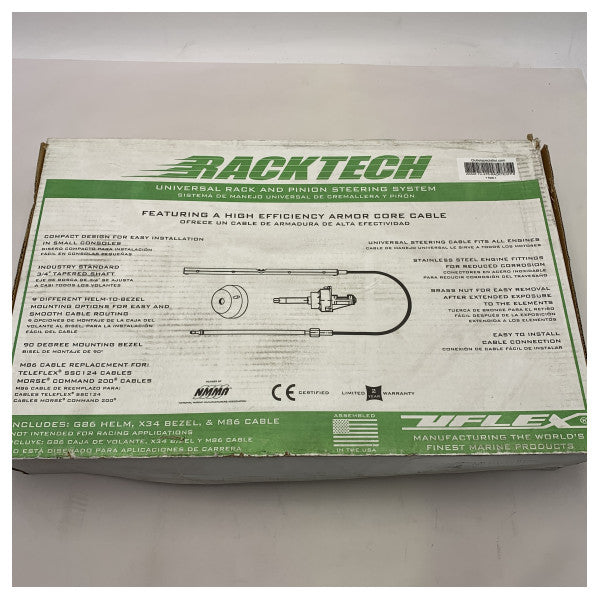 Морська рейкова система рульового троса UFLEX Racktech 19 футів з нержавіючої сталі для водних лиж та кормових приводів