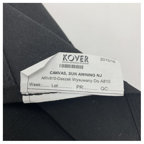 Original Quicksilver Arvor 810 black canvas sun awning - 2168056