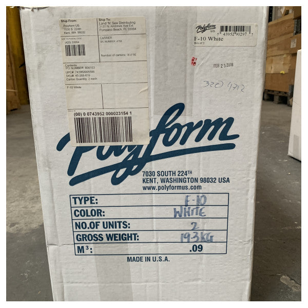 Polyform vit F10W stänkskärm 1270 x �510 mm