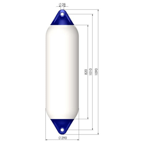 Polyform F8 White Heavy Duty Fender 144 x 38 cm