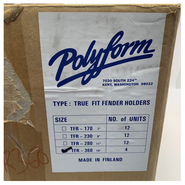 Polyform tfr verdadero ajuste titular de guardabarros acero inoxidable -TFR -360