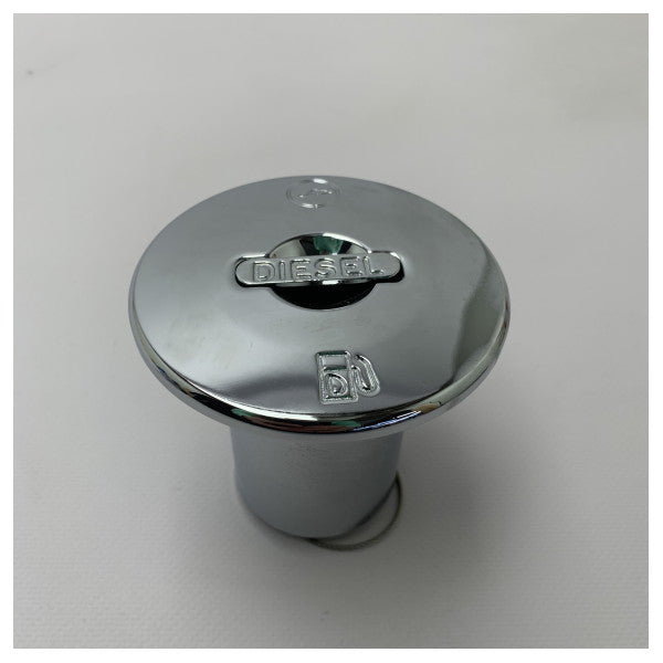 "Tapón de llenado de combustible diésel de acero inoxidable con acabado cromado - 220452" 

"Stainless steel diesel fuel filler cap with chrome finish - 220452"