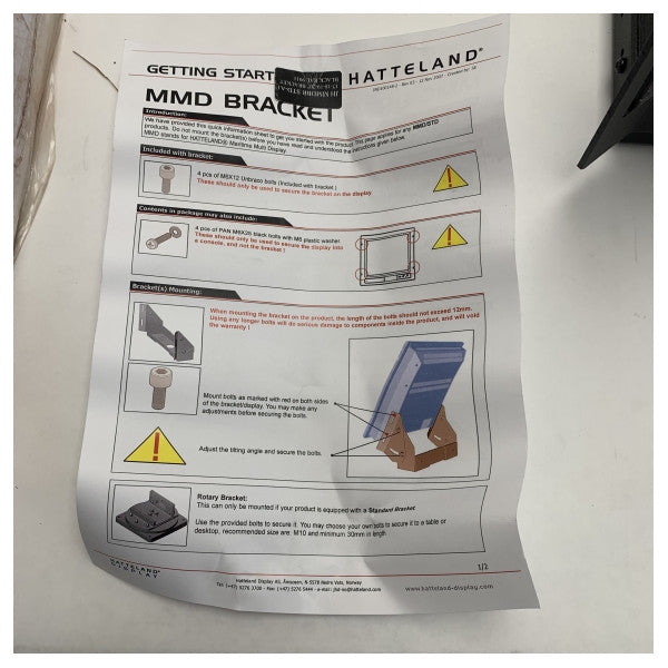 Hatteland Издръжлива морска скоба за дисплей за 17,1-20,1-инчови екрани с регулируем монтаж