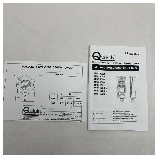 Panew tal-Kontroll mill-Bogħod ta 'HRC1002 Quick HRC1002