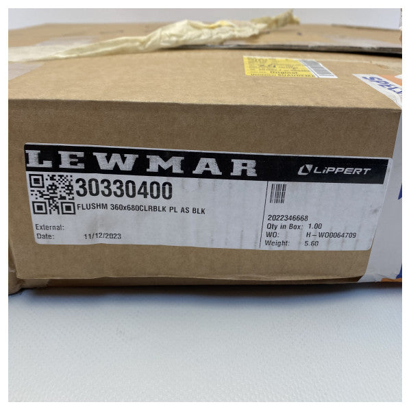 Lewmar black aluminium opening porthole 662 x 342 - 30330400