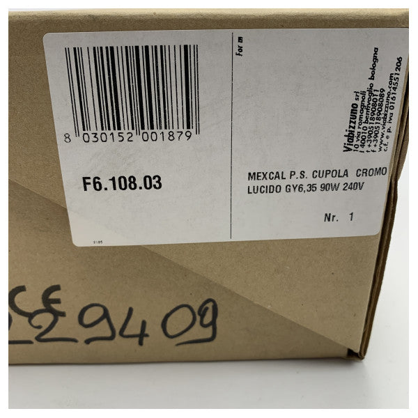 Viabizzuno Denizcilik Sınıfı Krom Duvar Lambası | Tekneler için Dayanıklı GY6.35 90W Denizcilik Duvar Lambası