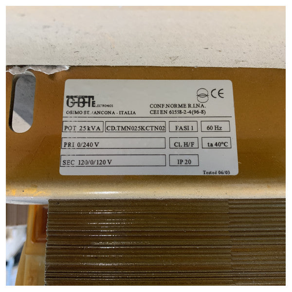 GBT CD.TMN025KCTN02 μετασχηματιστής 25KVA 240V μονοφασικός