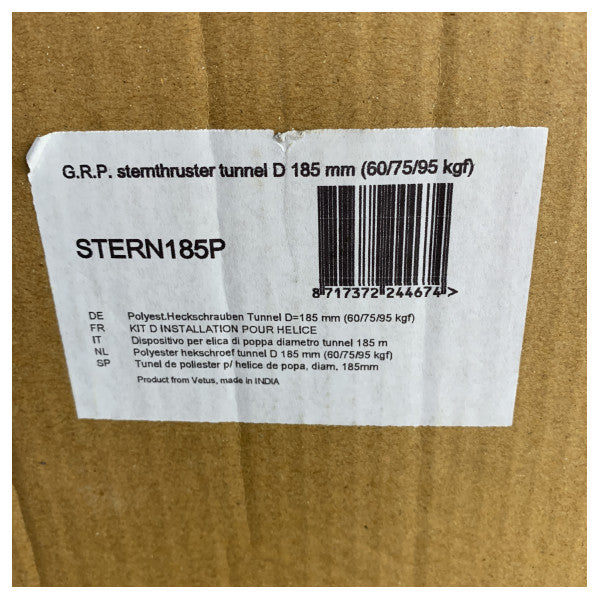 Vetus Polyester Bugstrahltunnel 185mm für Marine Heckpropellersysteme - STERN185P 