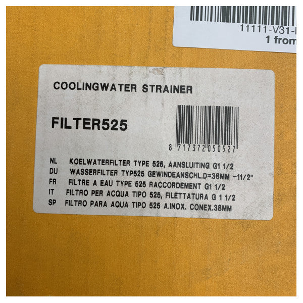 Vetus Edelstahl-Seewasserfilter FTR525 - 1 1/2 Zoll 