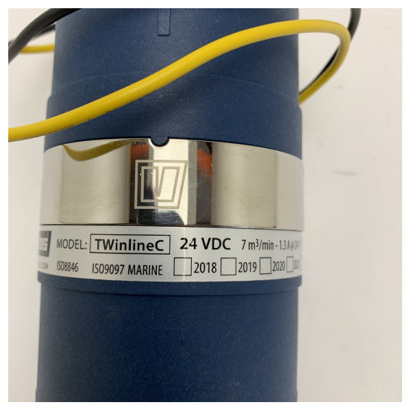 Vetus TWINLINEC 24V Ventilador Marino Inline de 76 mm - Ventilador de Ventilación Potente para Barcos y Buques 