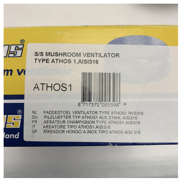 Vetus ATHOS1 Rustfrit Stål Svampeventilator til Både og Yachter - Marine Dækvent AISI 316 